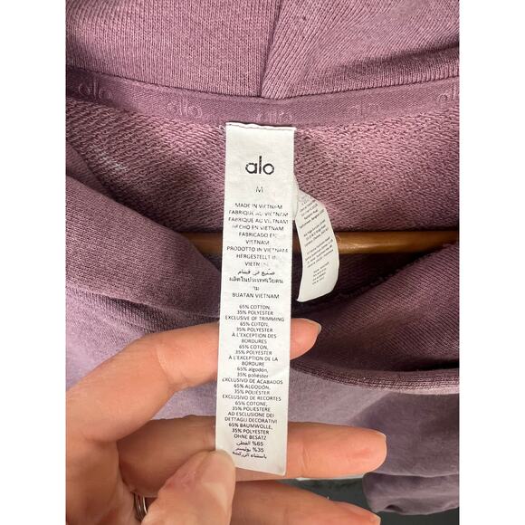 Alo Yoga Women's Athletic Fit Pullover Hoodie Long Sleeve Stretch Size Medium - Picture 3 of 4